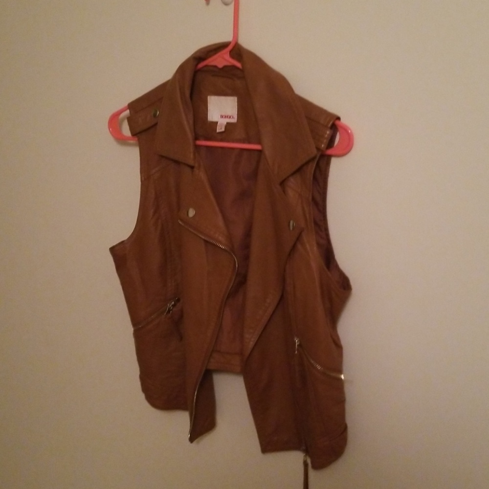 Faux leather vest